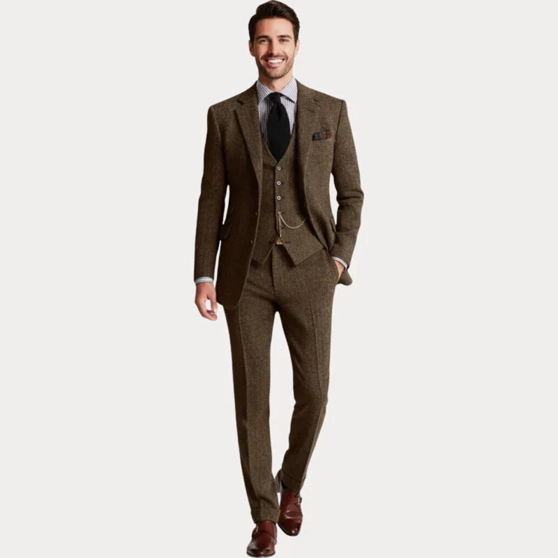 Traje clásico de hombre de tres piezas a medida